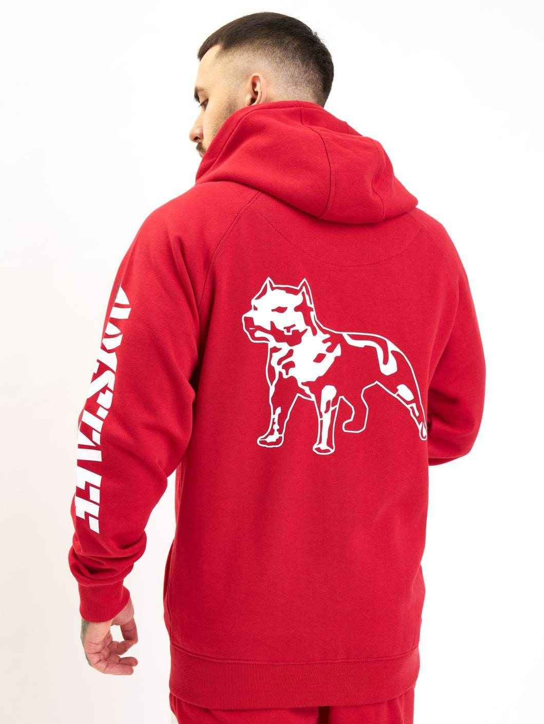 Amstaff Logo 2.0 Ziphoodie Red - Amstaff Wear