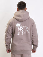 Amstaff Logo 2.0 Ziphoodie Light Brown - Amstaff Wear
