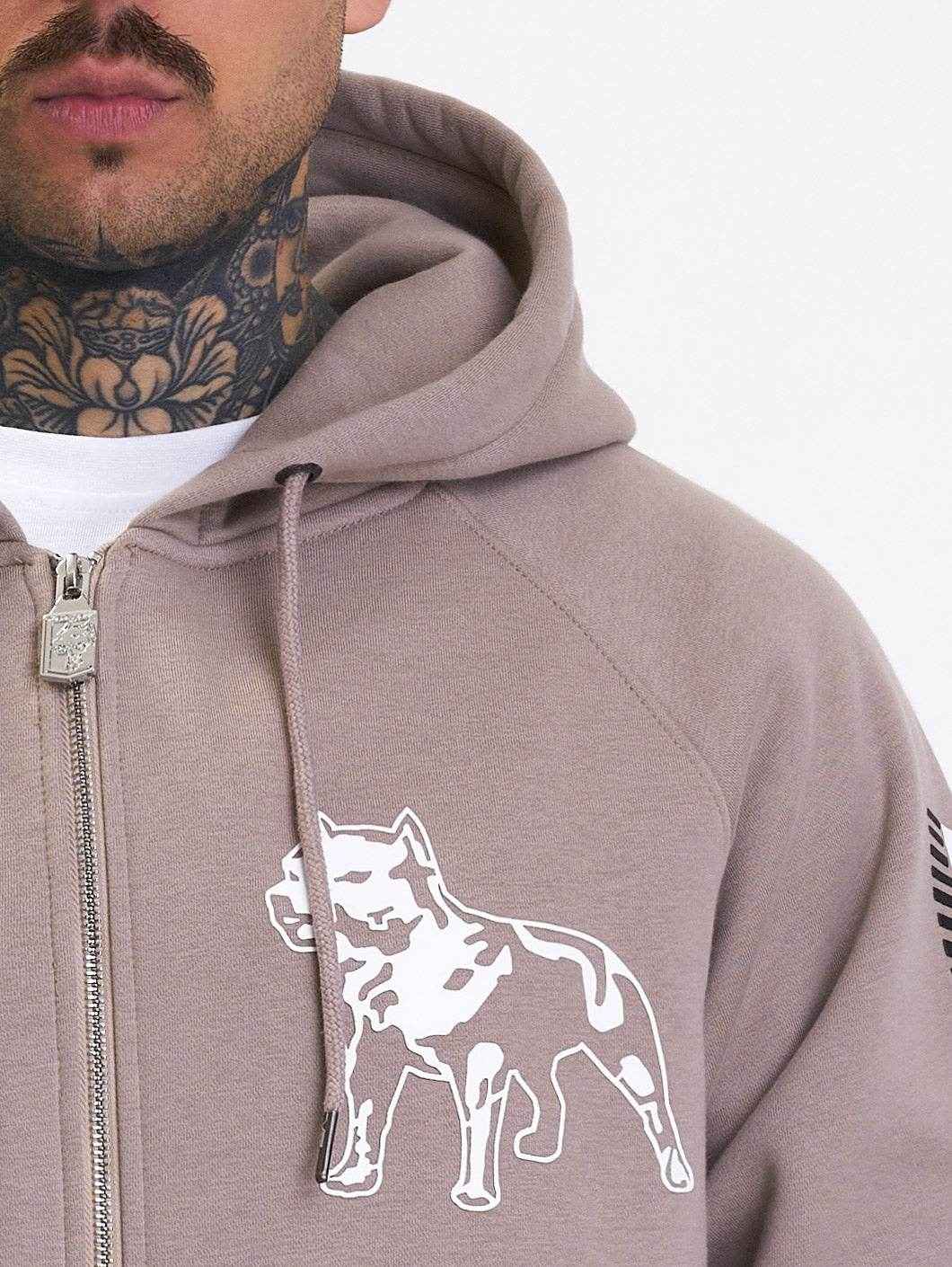 Amstaff Logo 2.0 Ziphoodie Light Brown - Amstaff Wear
