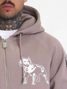 Amstaff Logo 2.0 Ziphoodie Light Brown - Amstaff Wear