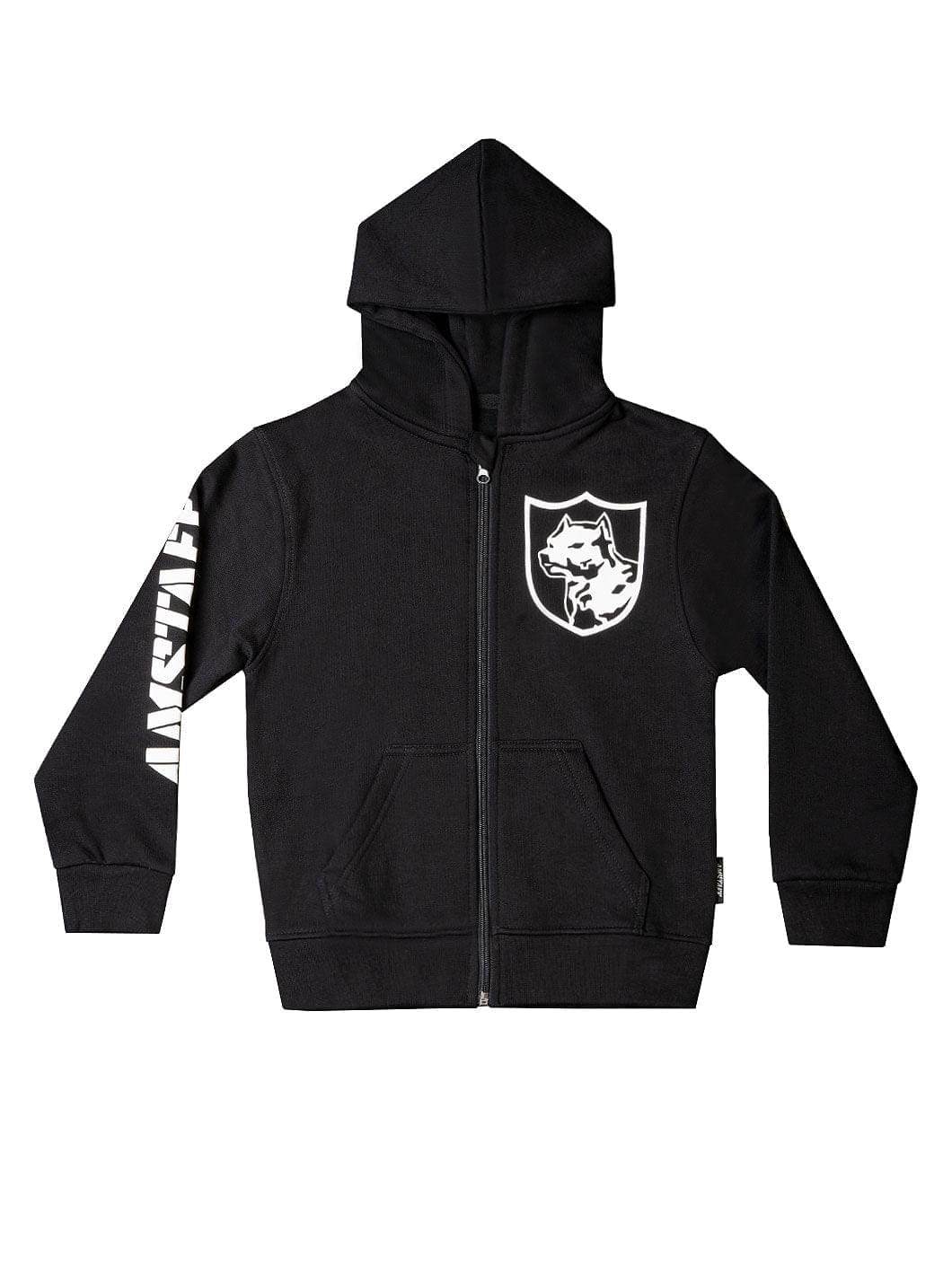 Amstaff Kids Tayson Ziphoodie Black - Amstaff Wear
