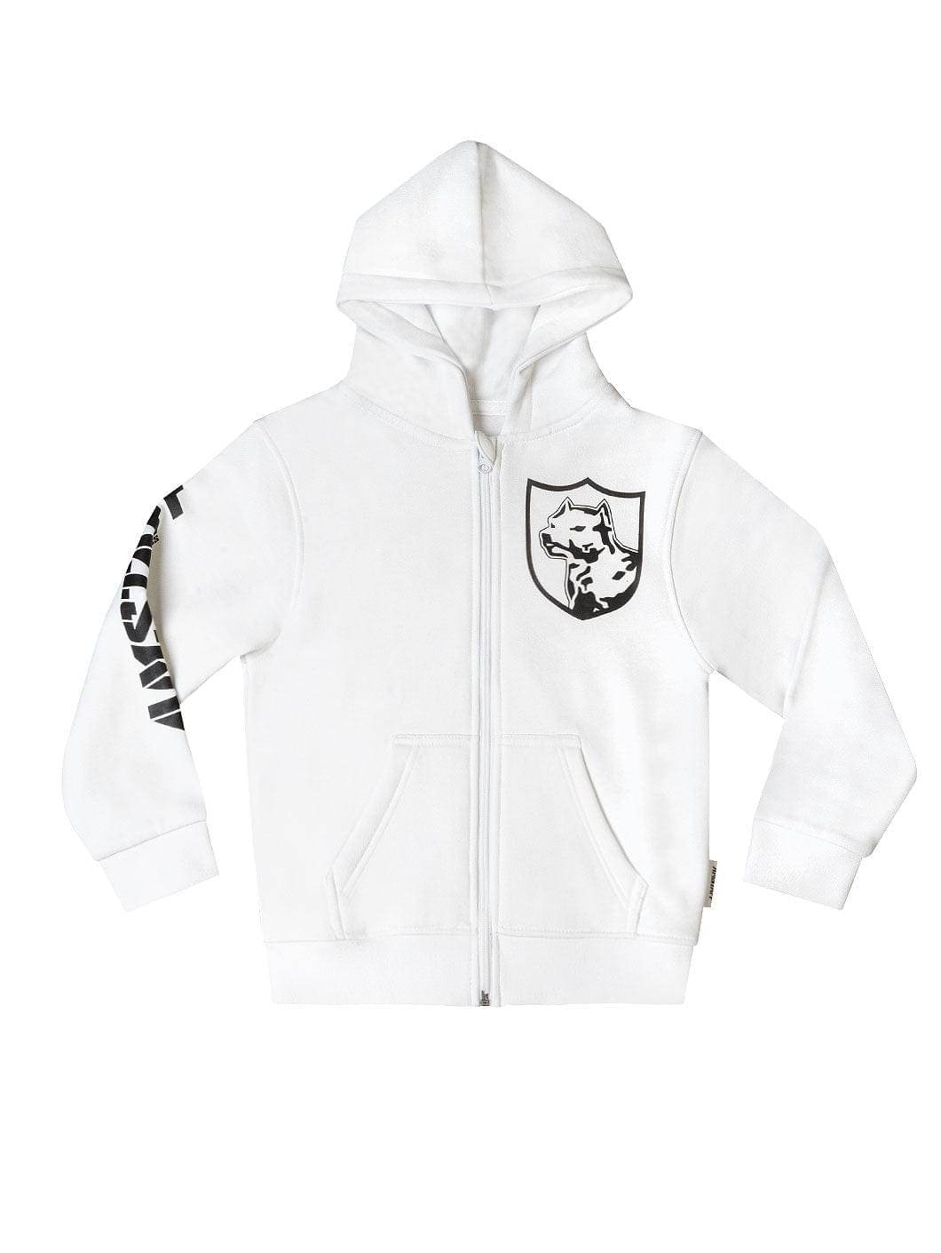 Amstaff Kids Tayson Ziphoodie White - Amstaff Wear