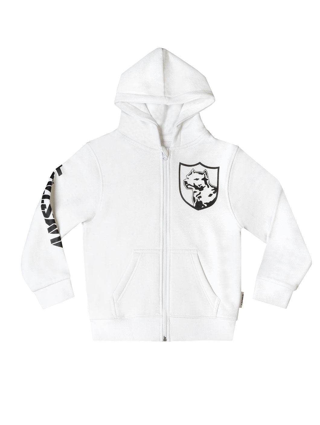 Amstaff Kids Tayson Ziphoodie White - Amstaff Wear