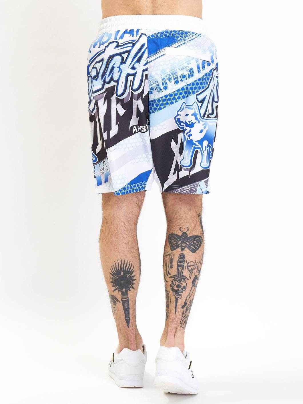 Amstaff Ontak Schwimmshorts Blue white - Amstaff Wear