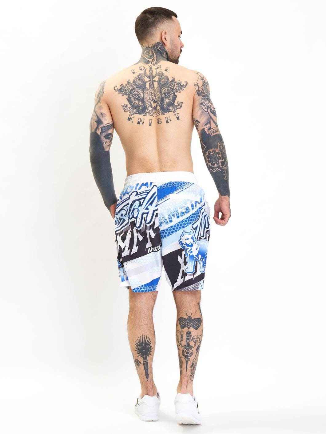 Amstaff Ontak Schwimmshorts Blue white - Amstaff Wear