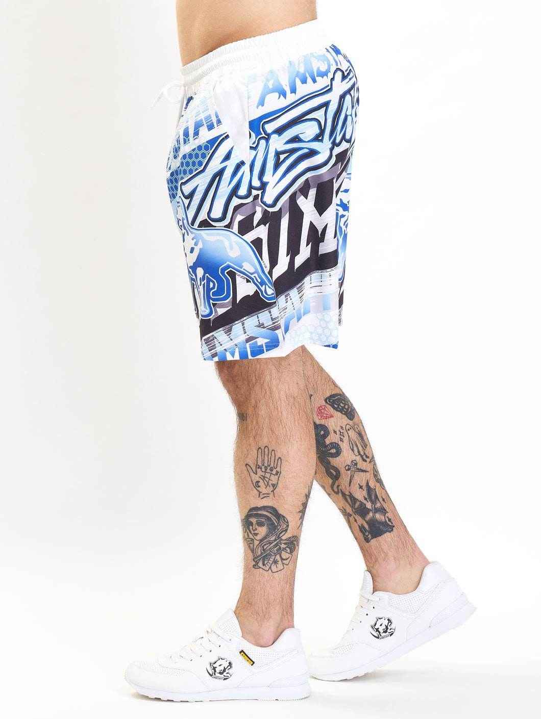 Amstaff Ontak Schwimmshorts Blue white - Amstaff Wear