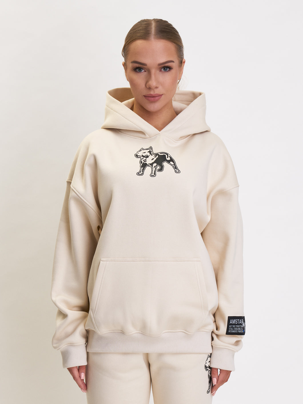 Amstaff Woman Basic Oversize Hoodie Cream - Amstaff Wear