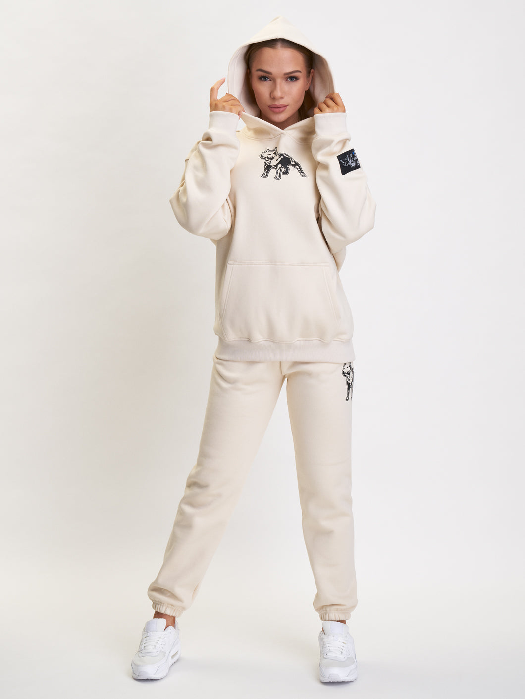 Amstaff Woman Basic Oversize Hoodie Cream - Amstaff Wear