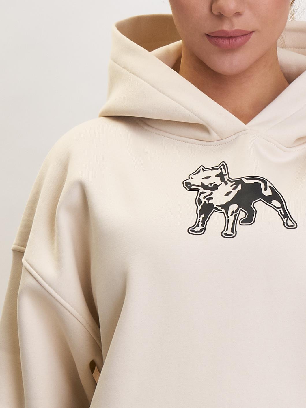 Amstaff Woman Basic Oversize Hoodie Cream - Amstaff Wear