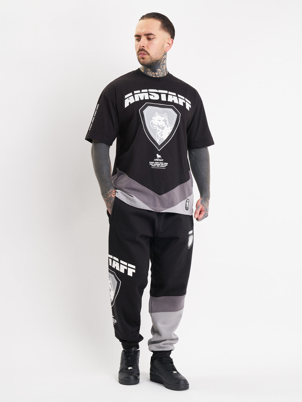 Amstaff Zayden T-Shirt Black Grey - Amstaff Wear