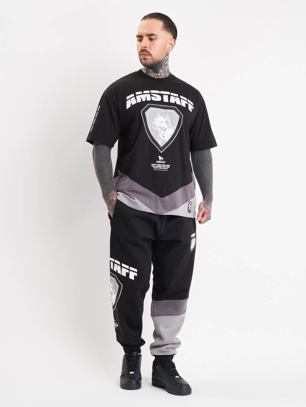 Amstaff Zayden T-Shirt Black Grey - Amstaff Wear