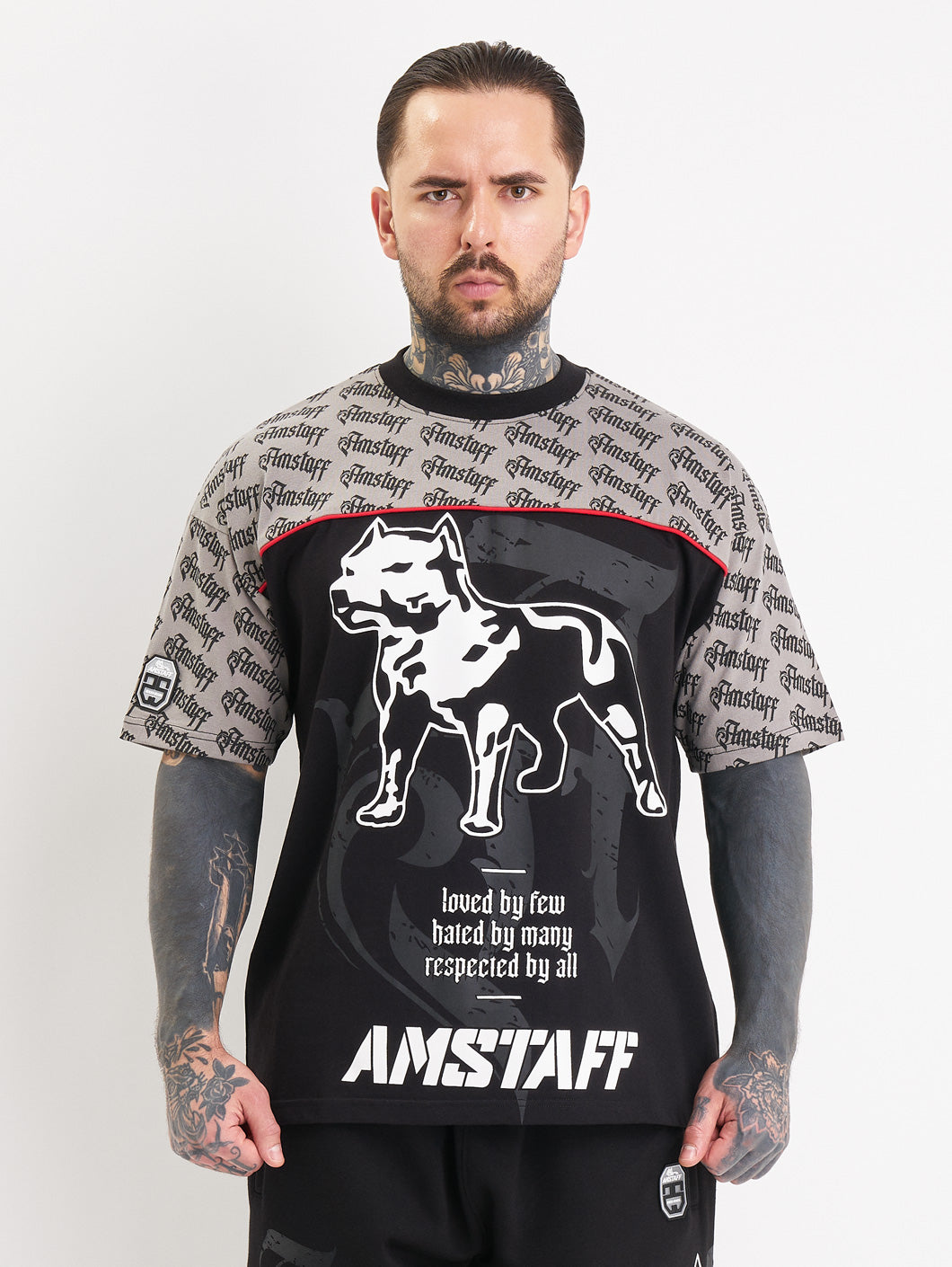 Amstaff Varek T-Shirt Black Grey - Amstaff Wear