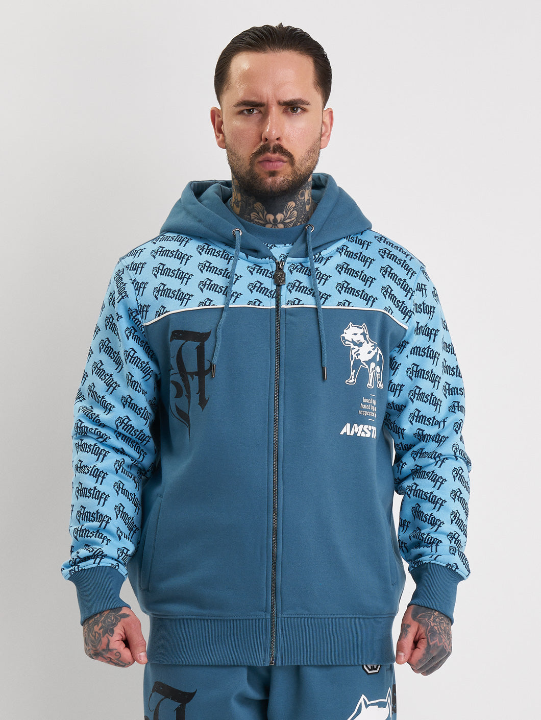 Amstaff Varek Ziphoodie Blue - Amstaff Wear