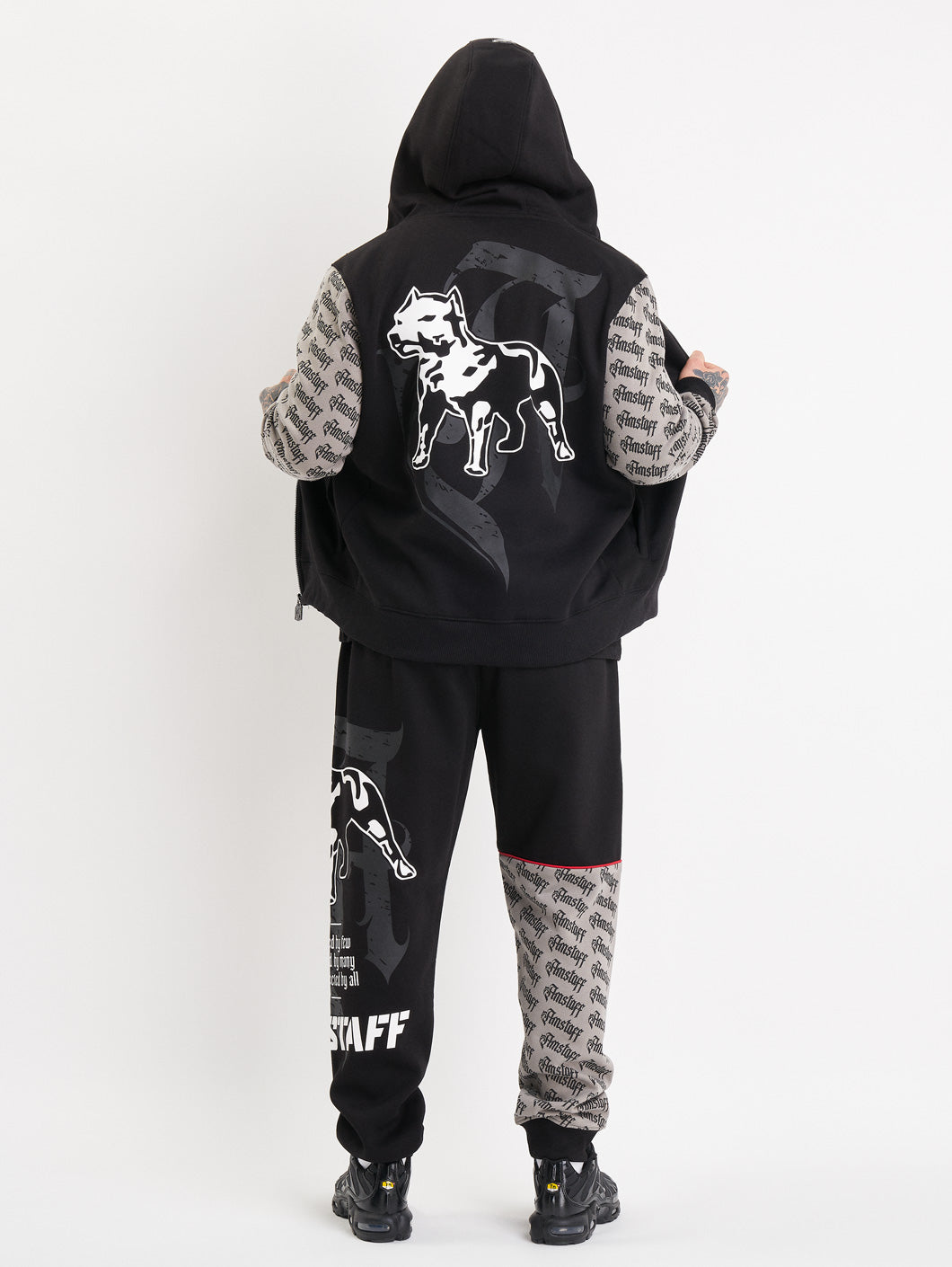 Amstaff Varek Ziphoodie Black Grey - Amstaff Wear