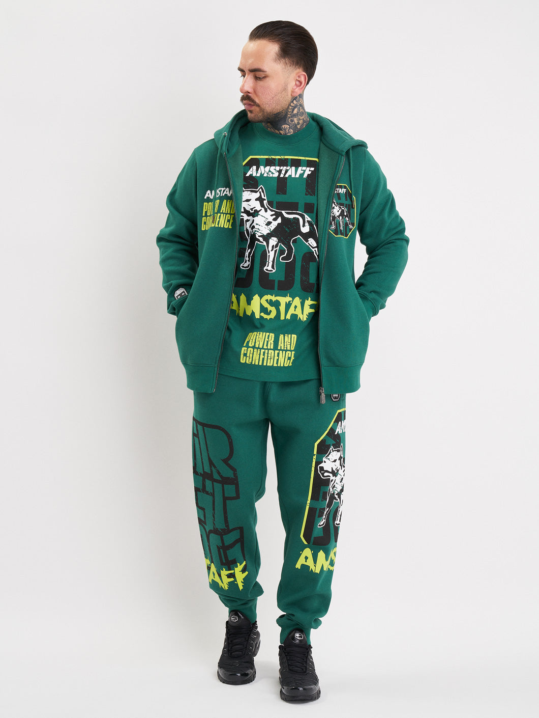 Amstaff Solinor Ziphoodie Green - Amstaff Wear