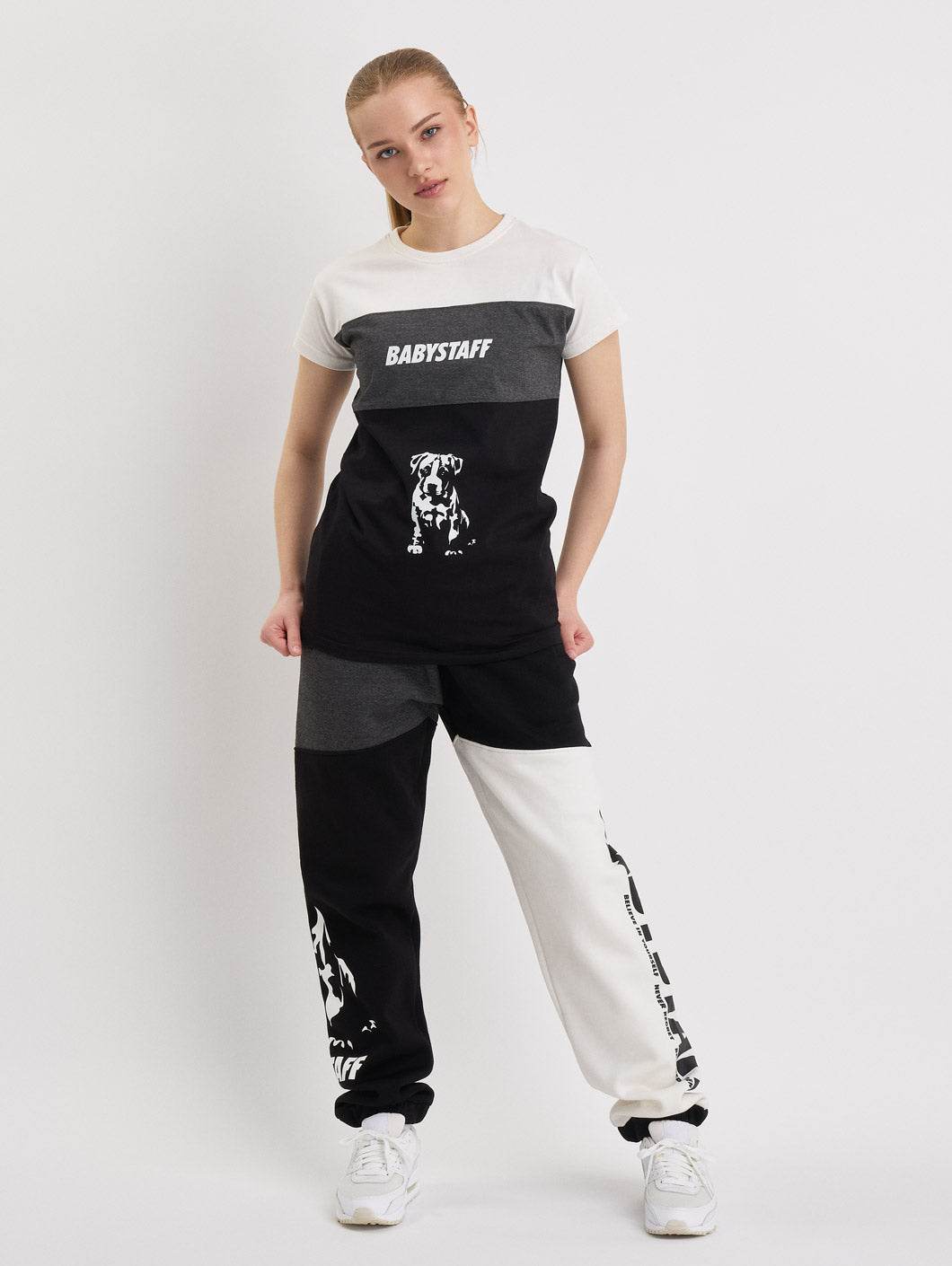 Babystaff Salem Sweatpants Black White - Amstaff Wear