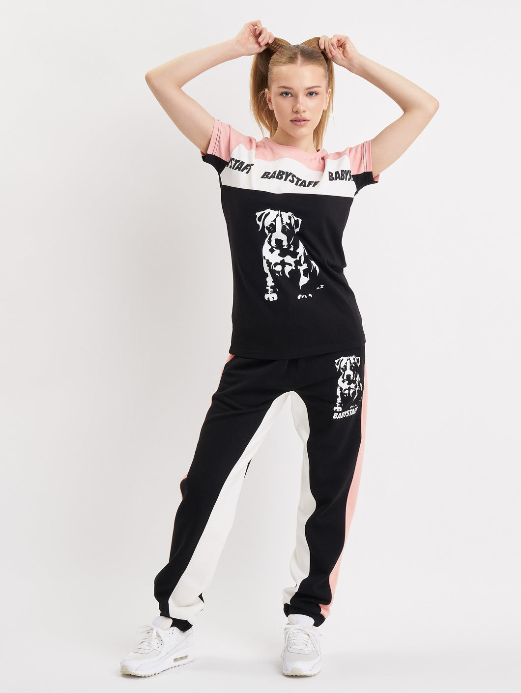 Babystaff Tawani T-Shirt Black Pink - Amstaff Wear