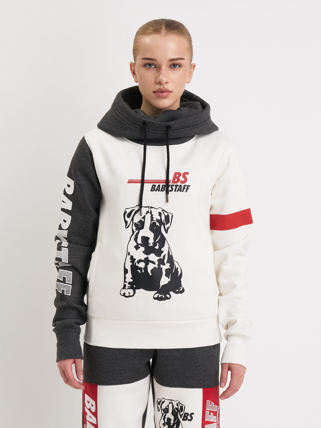 Babystaff Nela Hoodie White Grey - Amstaff Wear