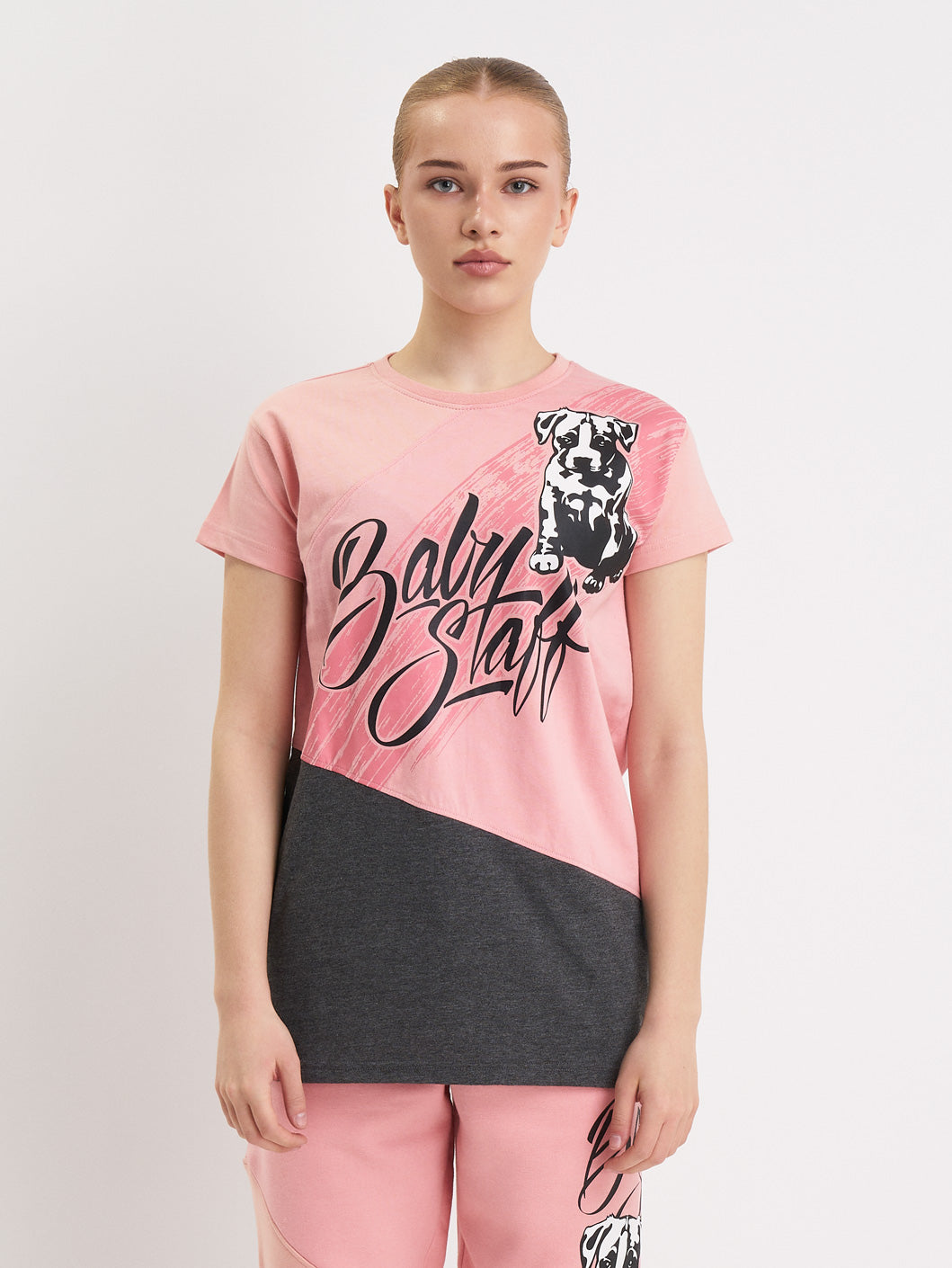 Babystaff Buckes T-Shirt Pink Grey