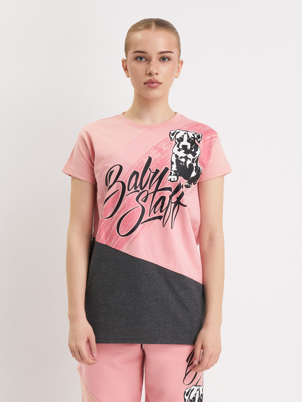 Babystaff Buckes T-Shirt Pink Grey - Amstaff Wear