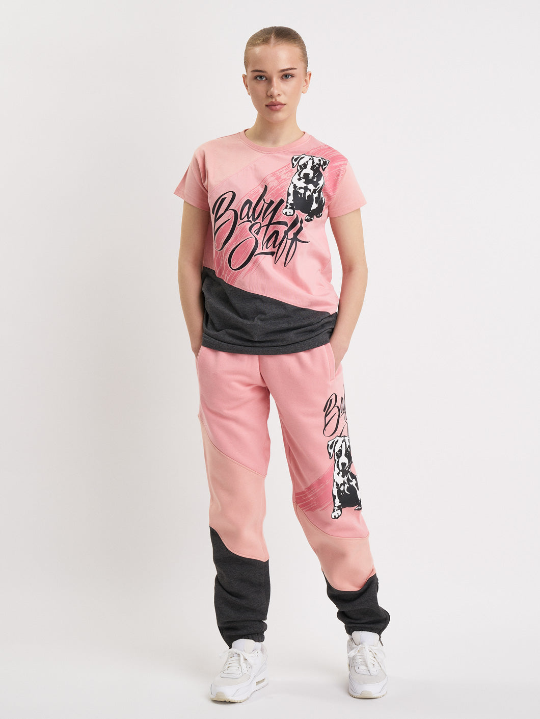 Babystaff Buckes T-Shirt Pink Grey - Amstaff Wear