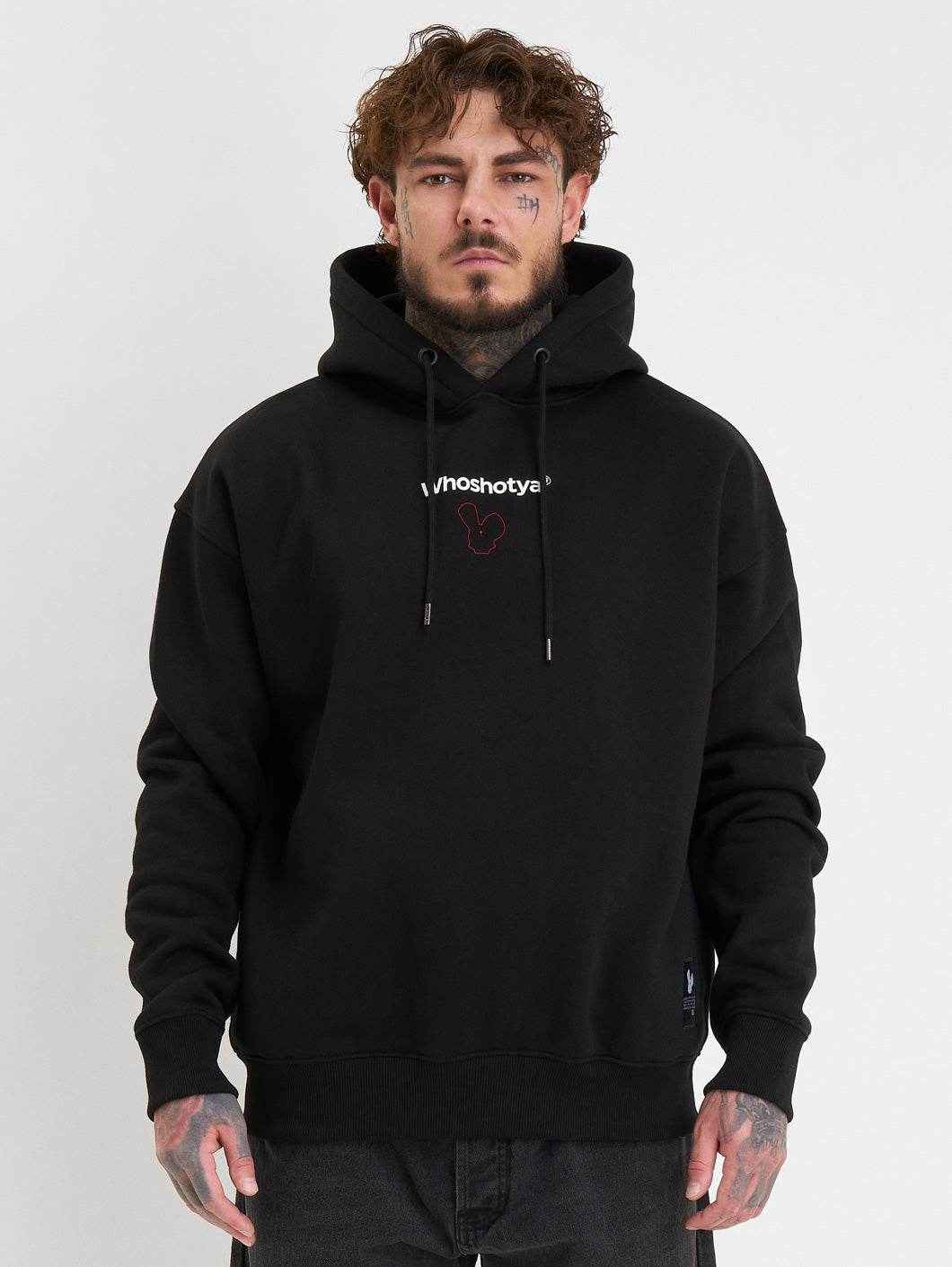 Whoshotya Ethereal Heavy Oversize Hoodie Black - Amstaff Wear