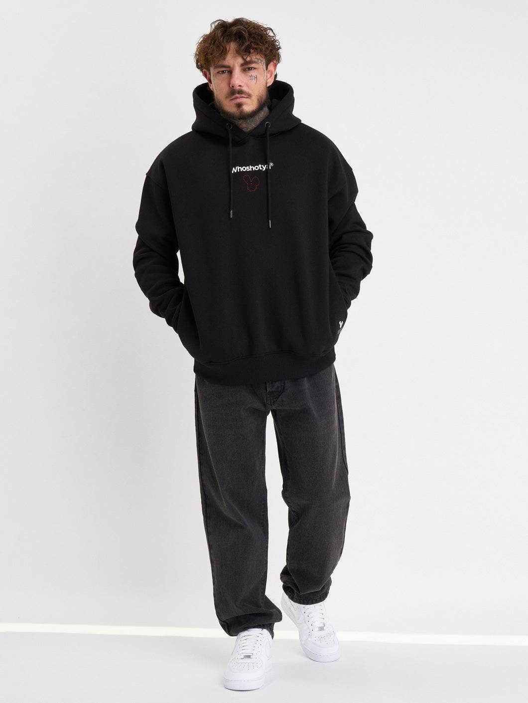 Whoshotya Ethereal Heavy Oversize Hoodie Black - Amstaff Wear