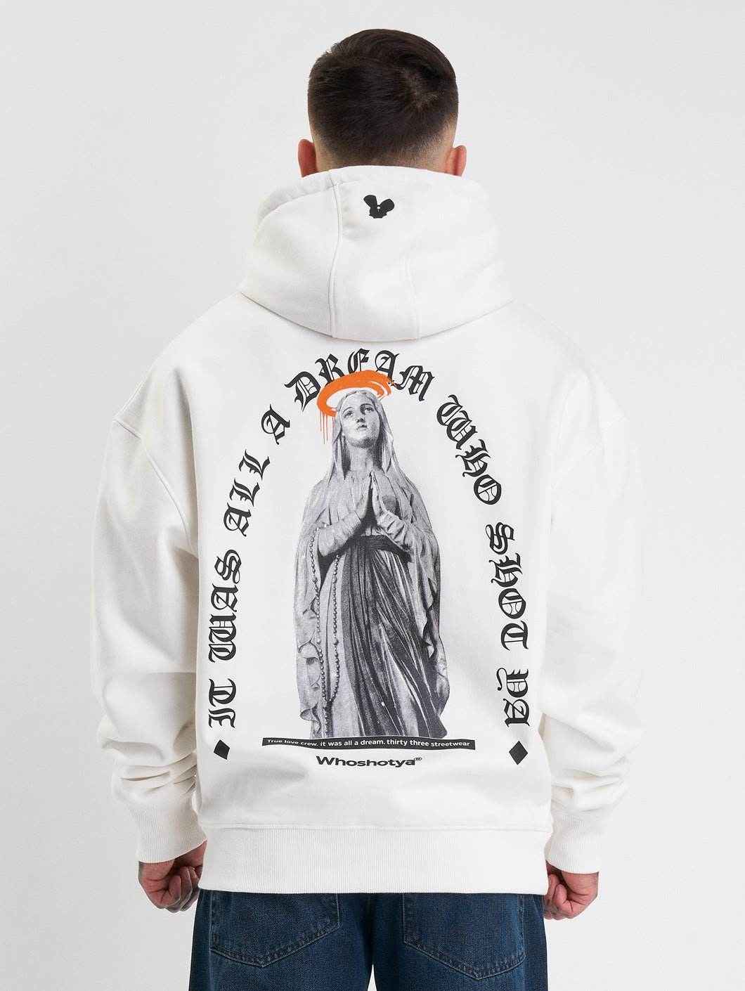 Whoshotya Matria Heavy Oversize Hoodie White - Amstaff Wear