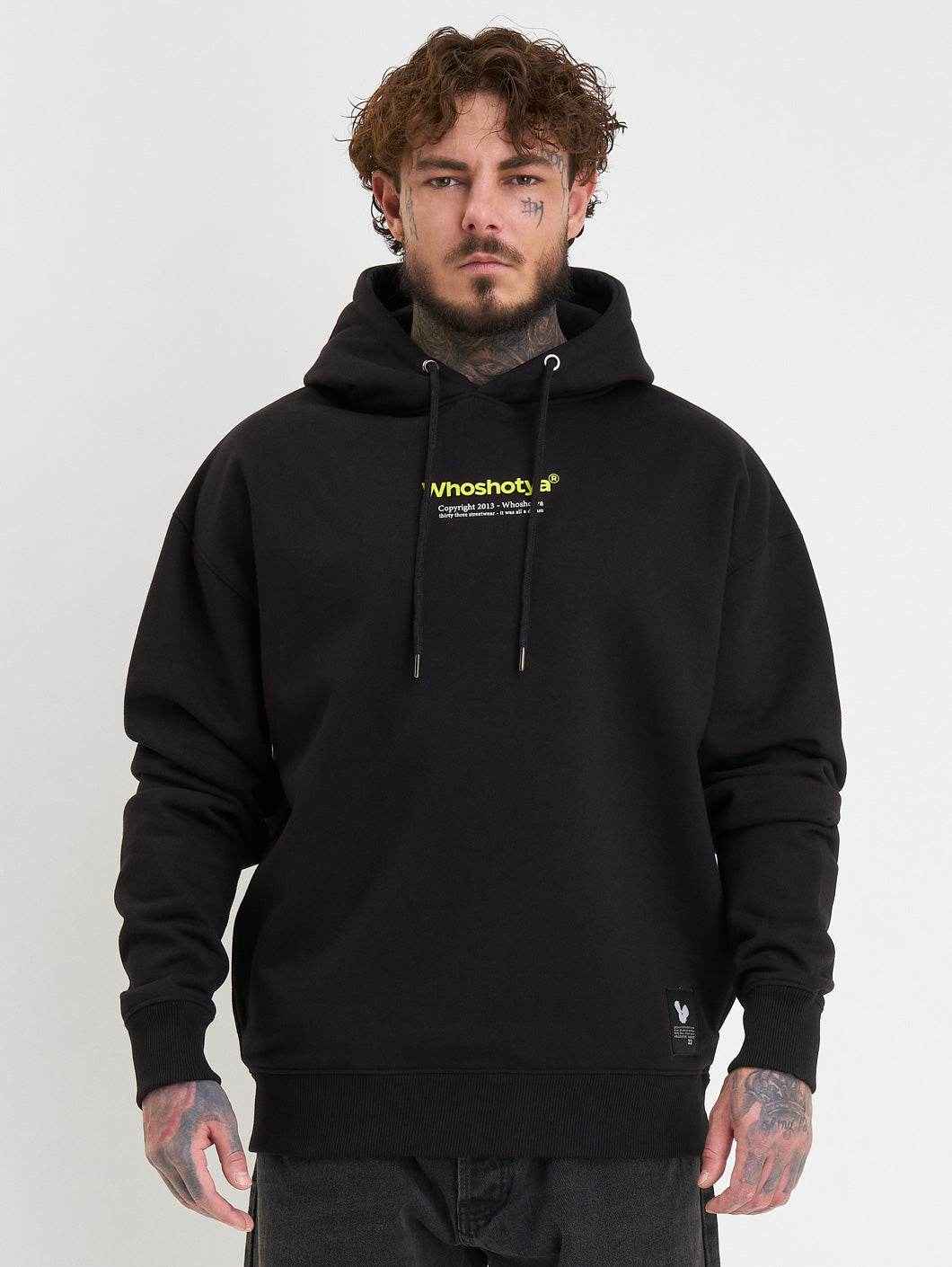Whoshotya Toxigen Heavy Oversize Hoodie Black - Amstaff Wear