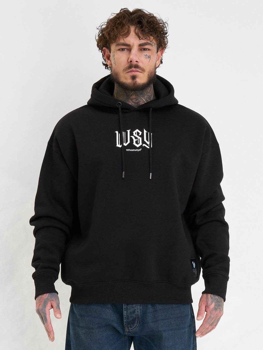 Whoshotya Swiftclaw Heavy Oversize Hoodie Black - Amstaff Wear