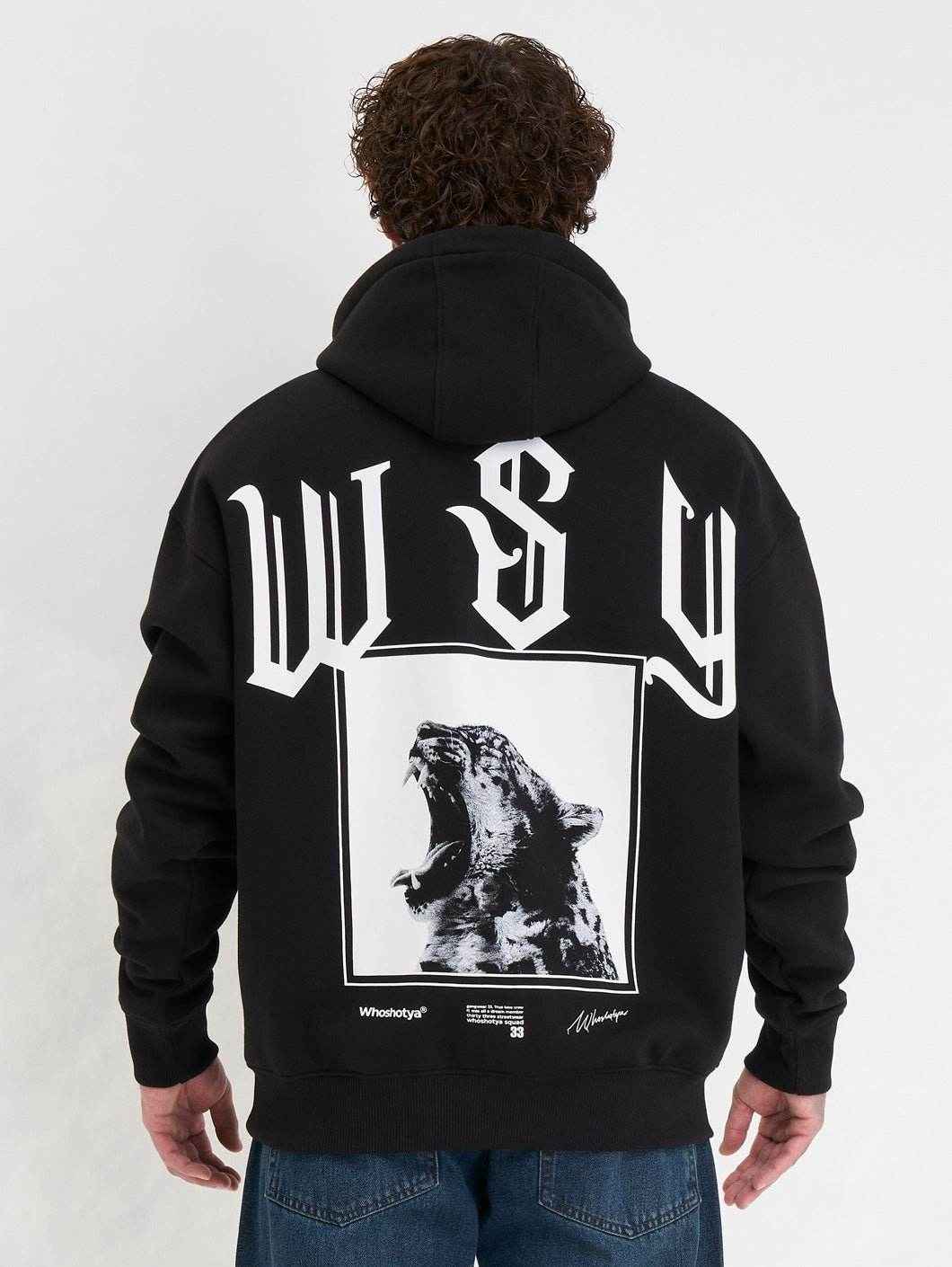 Whoshotya Swiftclaw Heavy Oversize Hoodie Black - Amstaff Wear