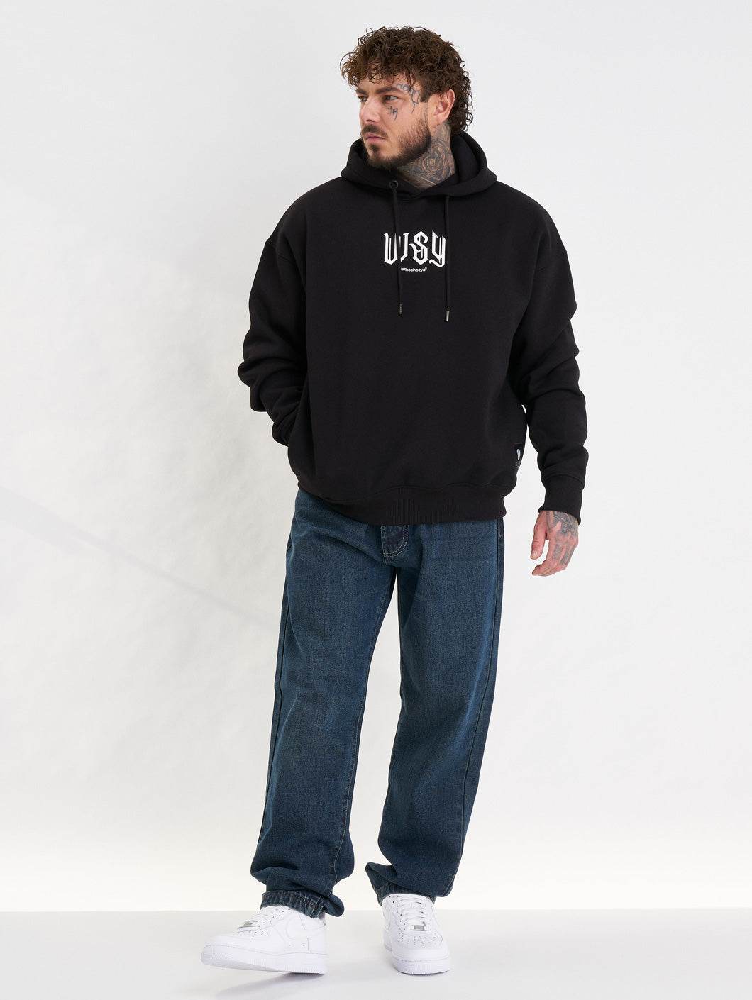 Whoshotya Swiftclaw Heavy Oversize Hoodie Black - Amstaff Wear