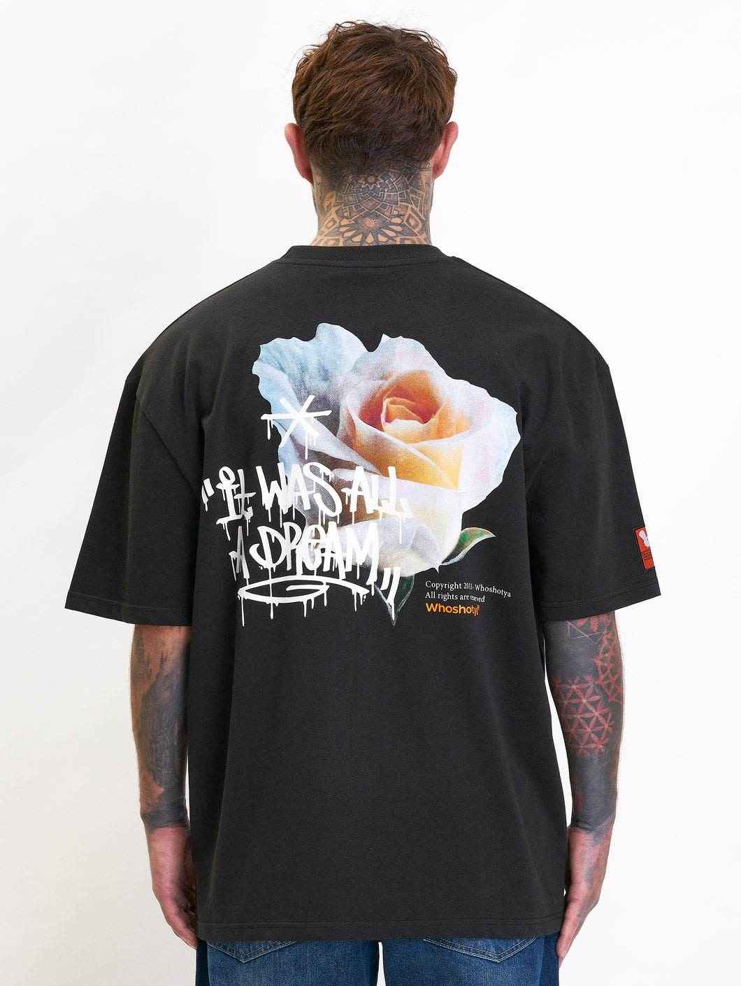 Rose Oversized T-Shirt Black - Amstaff Wear