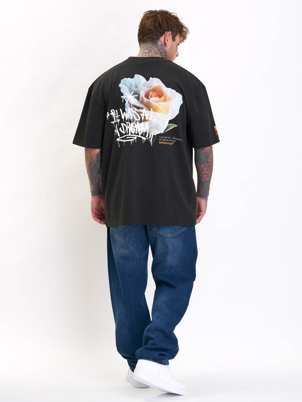 Rose Oversized T-Shirt Black - Amstaff Wear