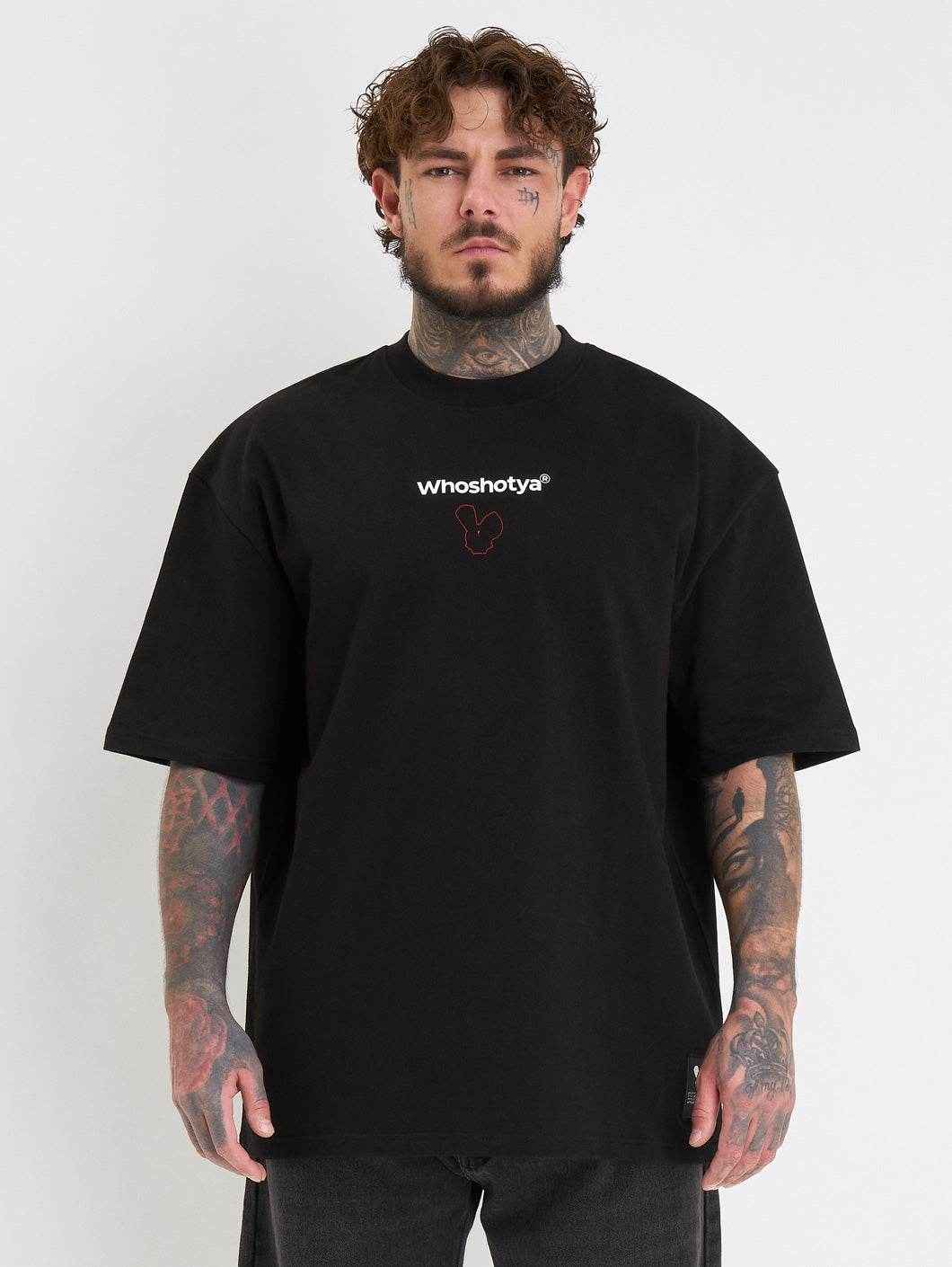Whoshotya Ethereal Oversize T-Shirt Black - Amstaff Wear