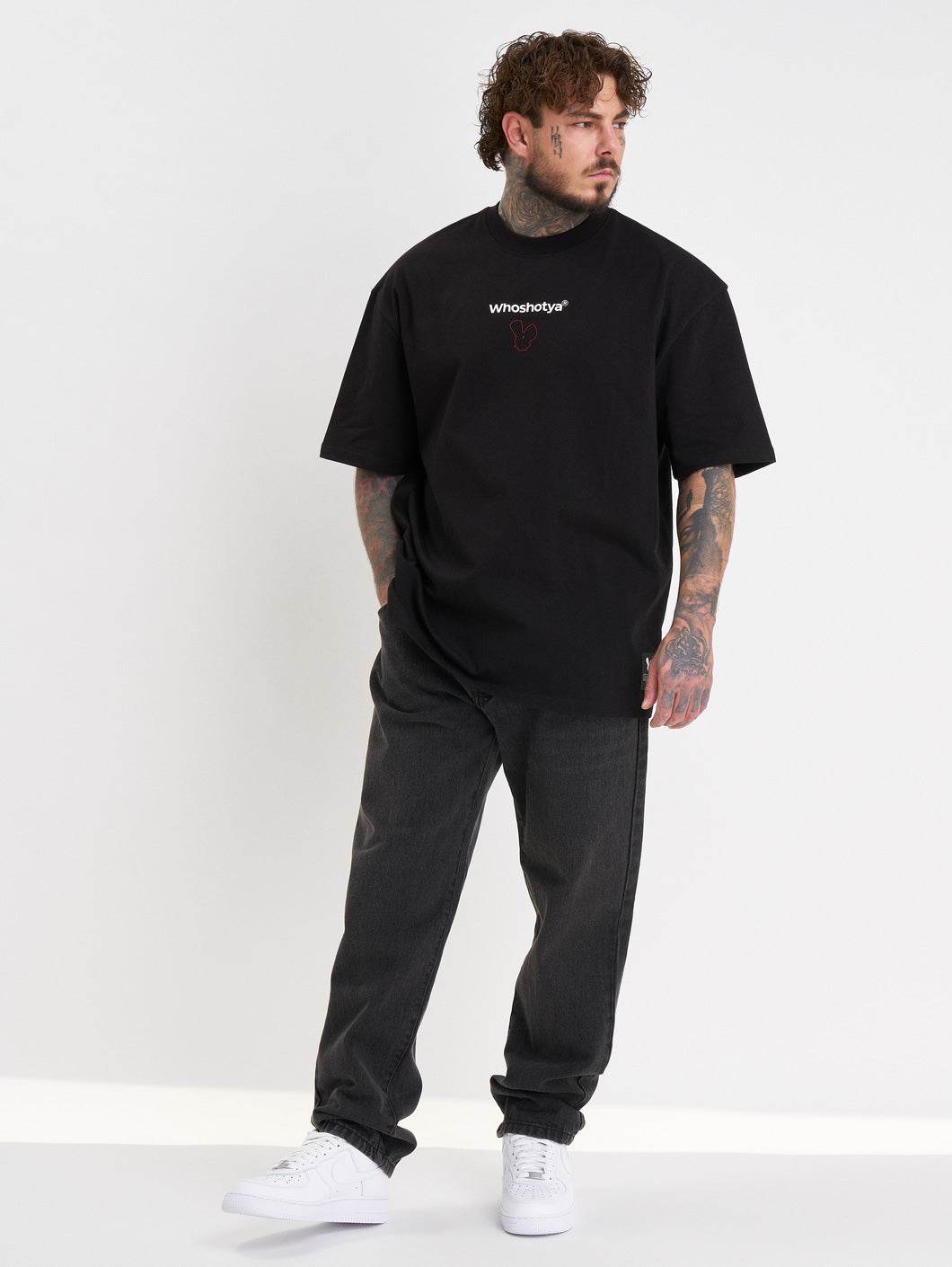 Whoshotya Ethereal Oversize T-Shirt Black - Amstaff Wear