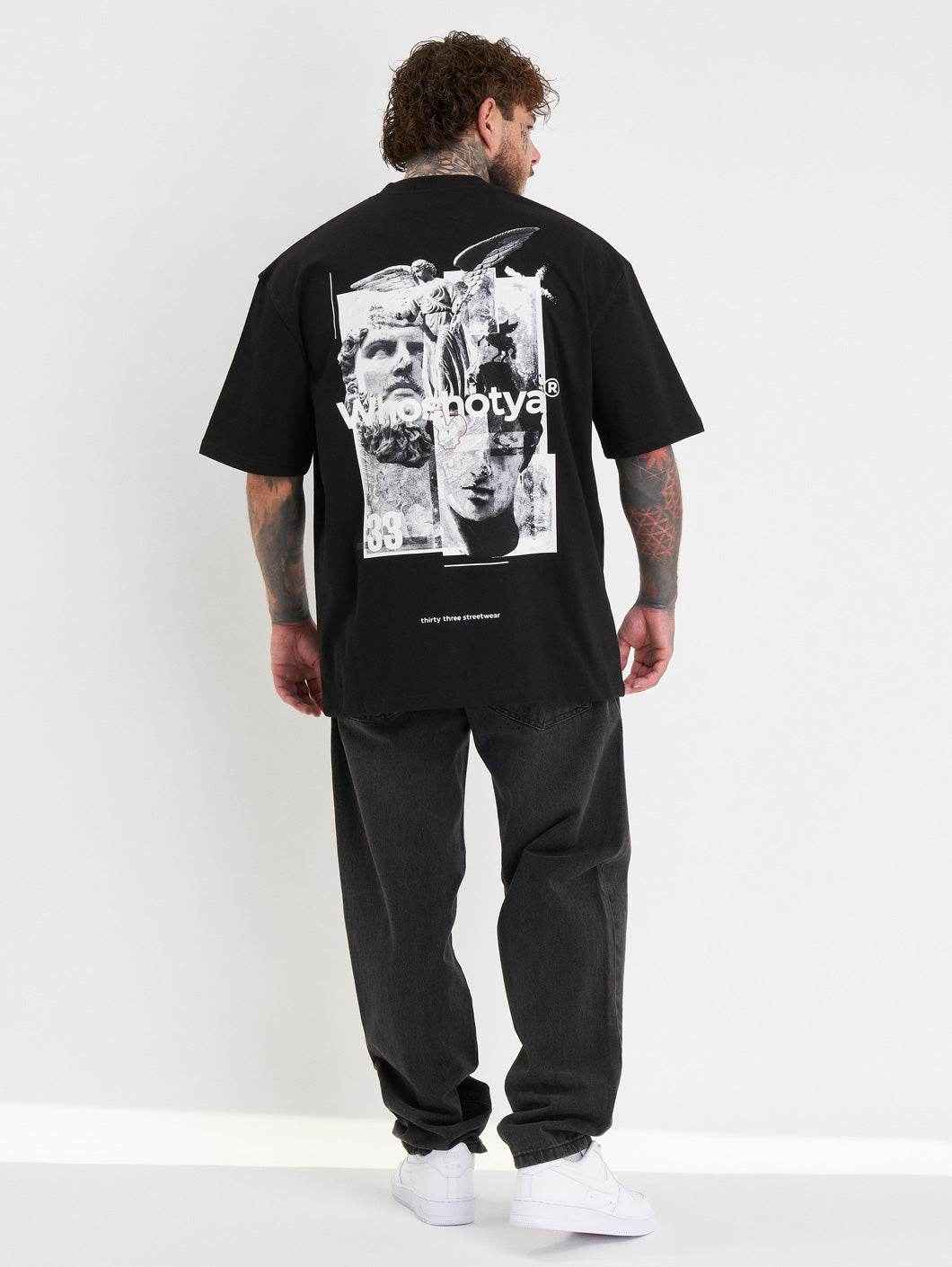 Whoshotya Ethereal Oversize T-Shirt Black - Amstaff Wear