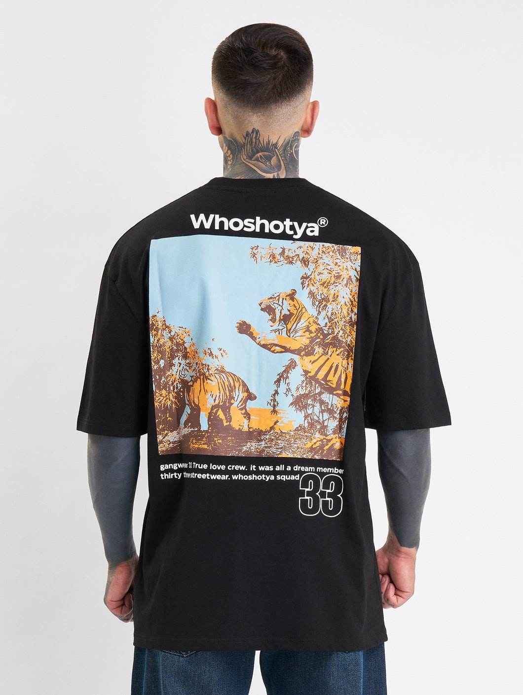 Whoshotya Feralith Oversize T-Shirt Black - Amstaff Wear