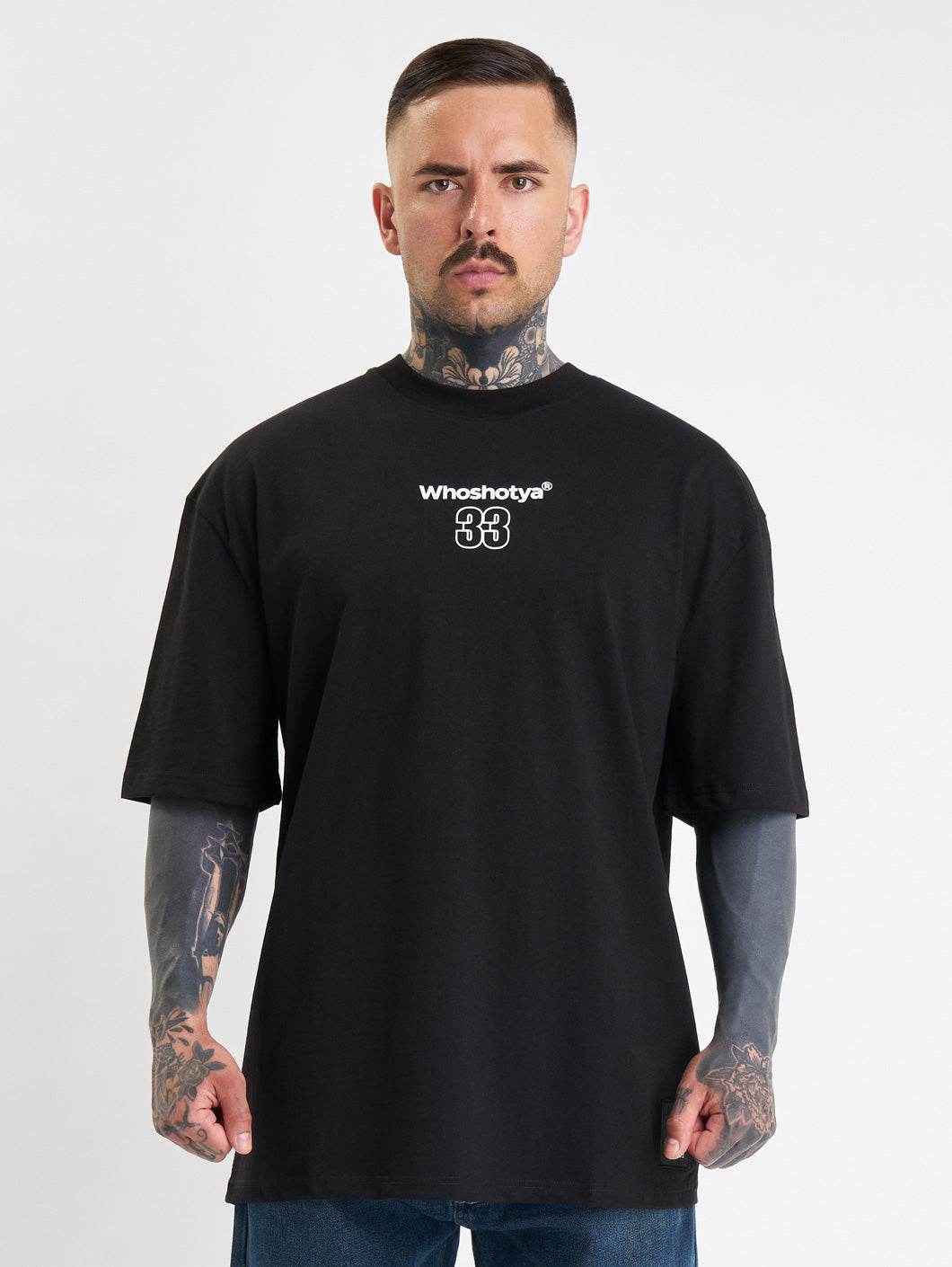 Whoshotya Feralith Oversize T-Shirt Black - Amstaff Wear
