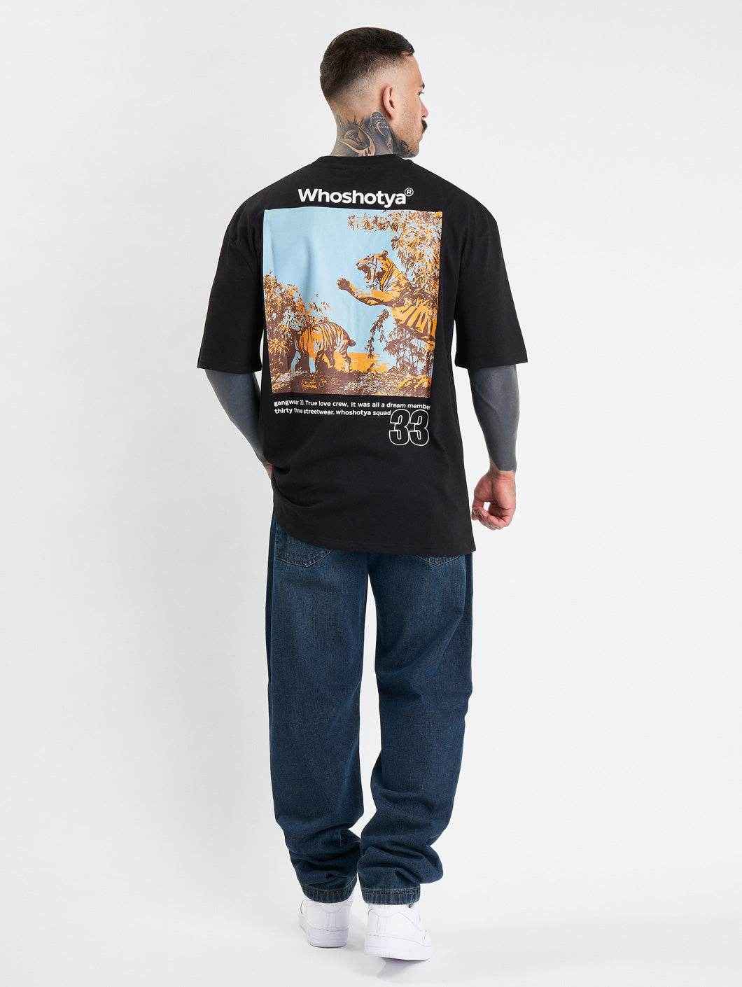 Whoshotya Feralith Oversize T-Shirt Black - Amstaff Wear