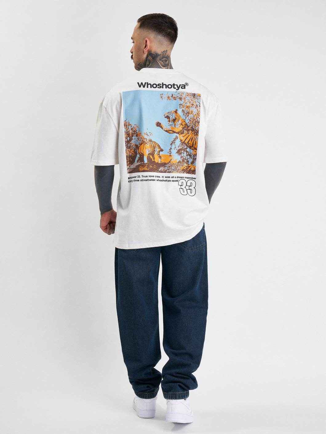 Whoshotya Feralith Oversize T-Shirt White - Amstaff Wear