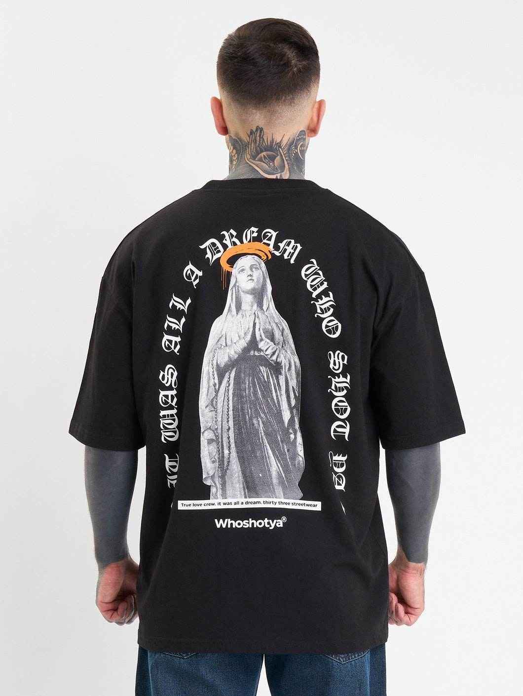 Whoshotya Matria Oversize T-Shirt Black - Amstaff Wear