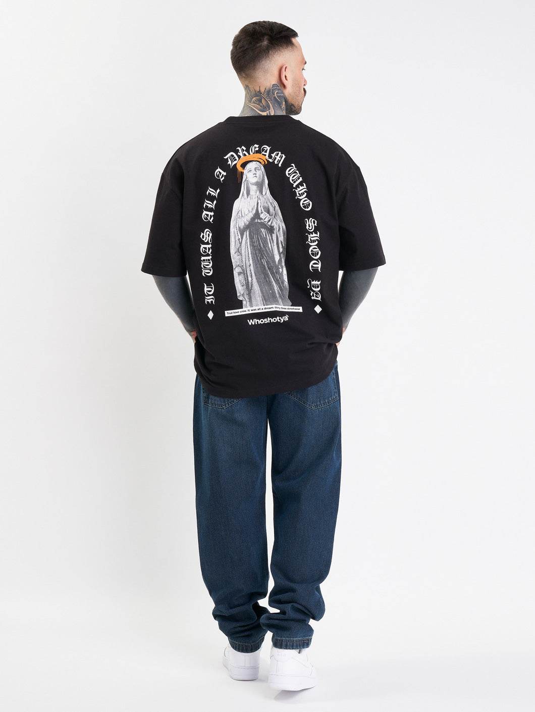 Whoshotya Matria Oversize T-Shirt Black - Amstaff Wear