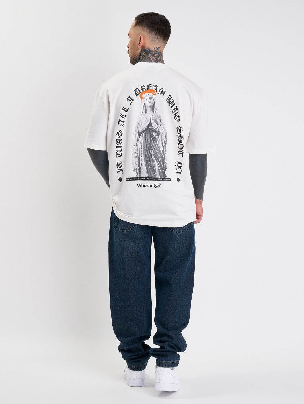 Whoshotya Matria Oversize T-Shirt White - Amstaff Wear