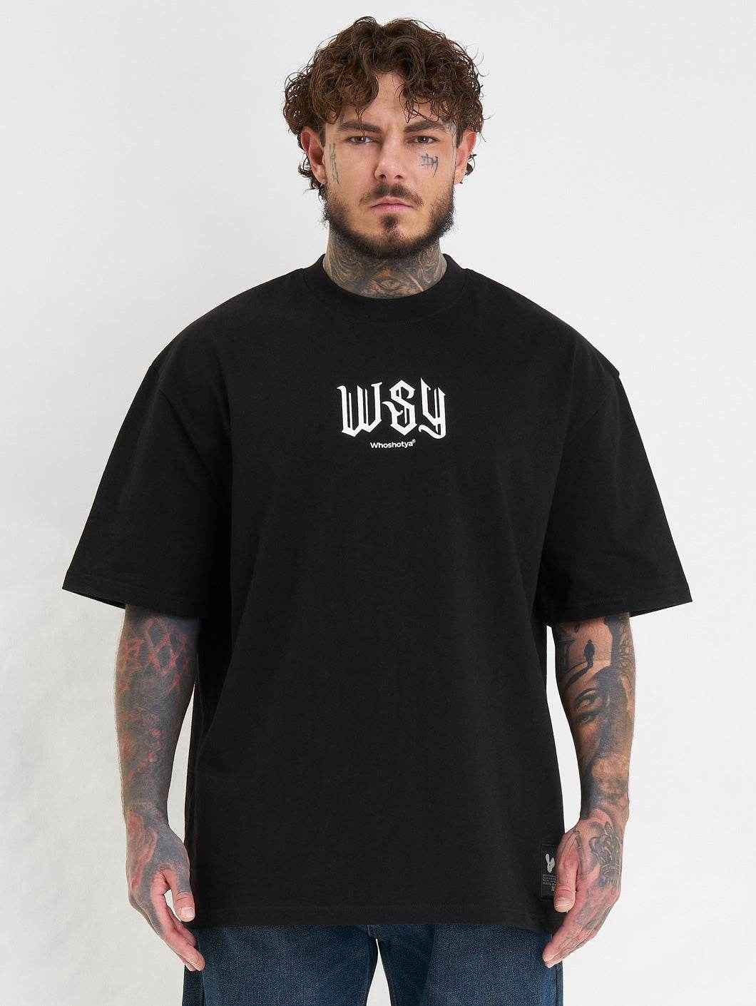 Whoshotya Swiftclaw Oversize T-Shirt Black - Amstaff Wear