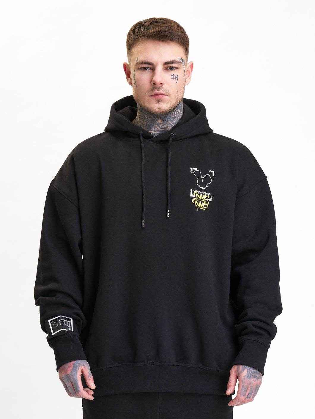 Rusty Bullet Oversized Hoodie Black - Amstaff Wear