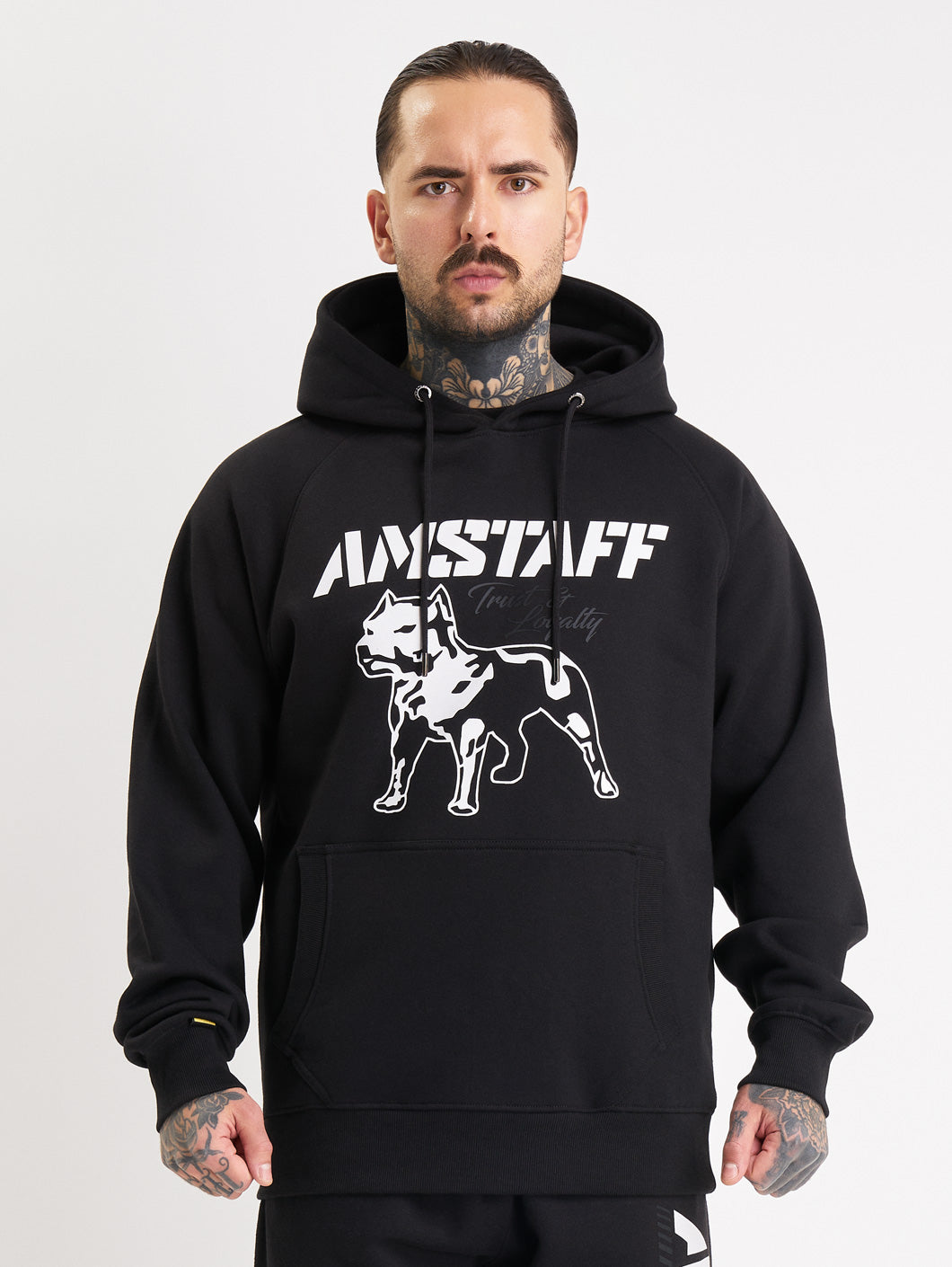 Amstaff Logo 2.0 Hoodie Black White - Amstaff Wear