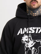 Amstaff Logo 2.0 Hoodie Black White - Amstaff Wear