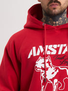 Amstaff Logo 2.0 Hoodie Red White - Amstaff Wear