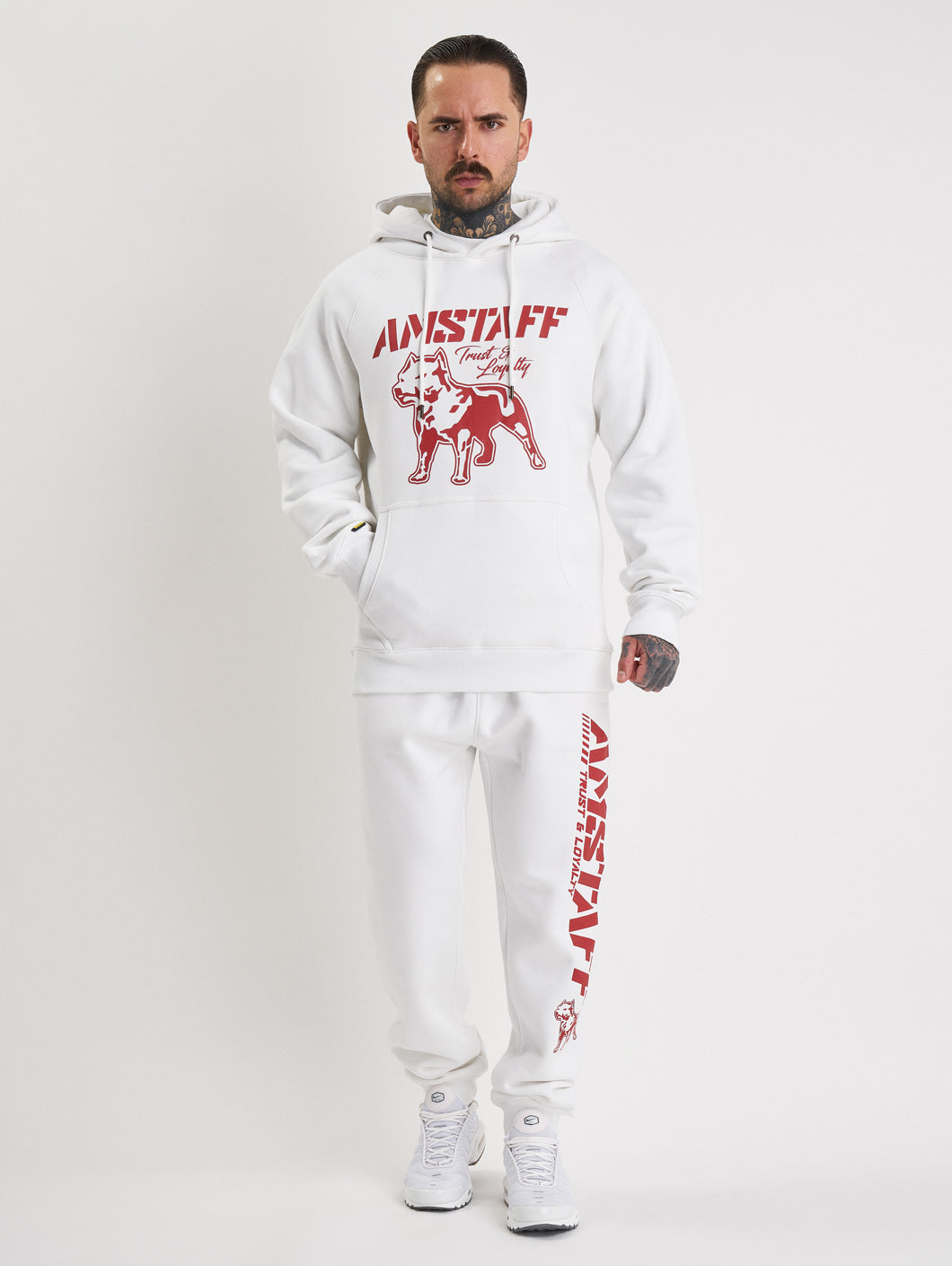 Amstaff Logo 2.0 Hoodie White Red